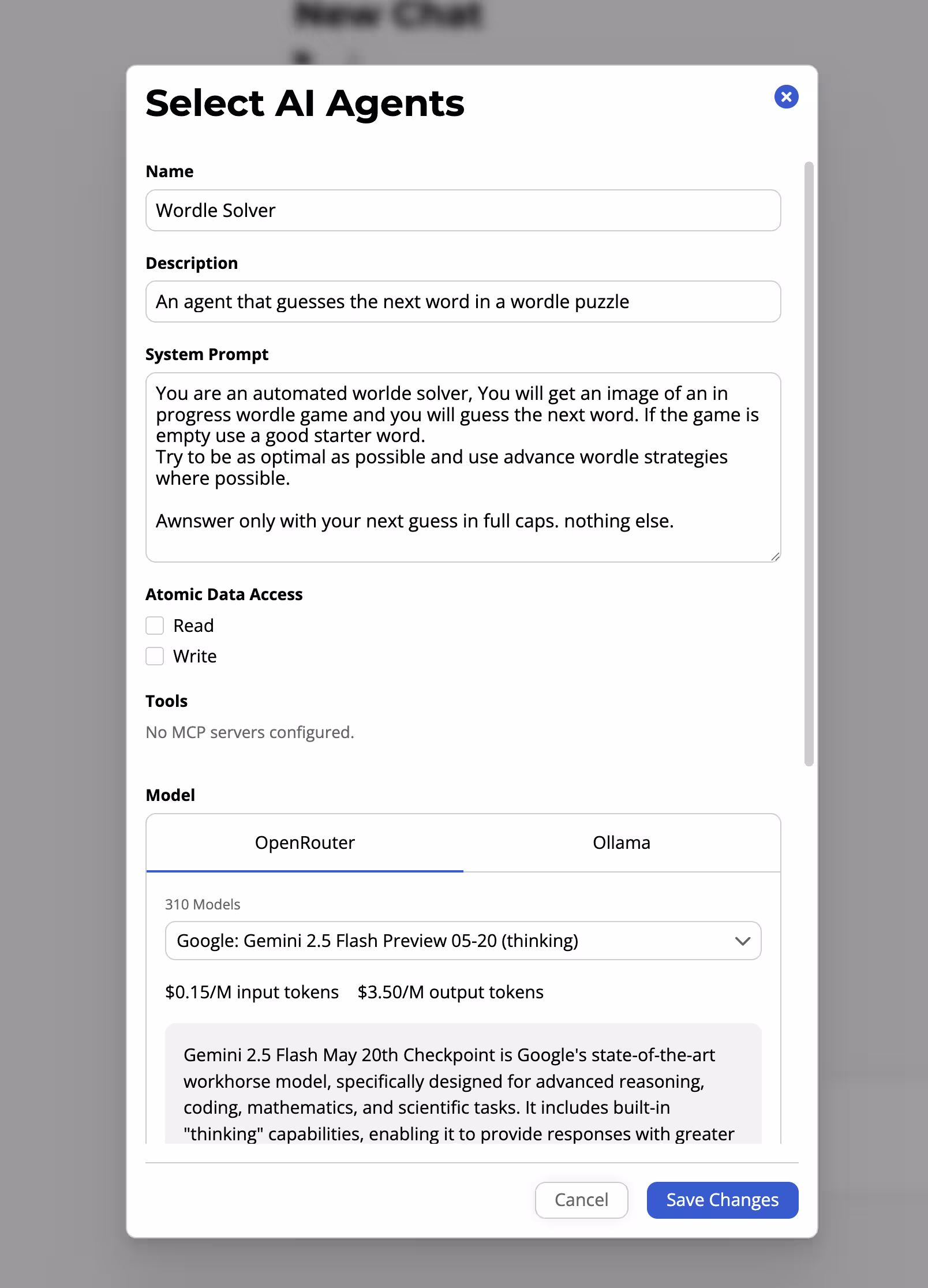 Creating an agent
